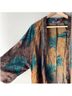 Indie Ella 100% Silk Floral Brown Blue Denim Jacket One size - photo 4