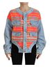 Dsquared2 100% Other Solid Orange Orange Blue Panelled Button Front Denim Women's Jacket Size XS - photo 1