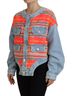 Dsquared2 100% Other Solid Orange Orange Blue Panelled Button Front Denim Women's Jacket Size XS - photo 2