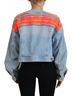 Dsquared2 100% Other Solid Orange Orange Blue Panelled Button Front Denim Women's Jacket Size XS - photo 3