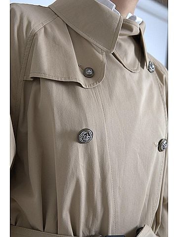 Dolce & Gabbana Basic Khaki Double Breasted Trench Coat Women's Jacket (view 2)