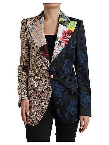 Dolce & Gabbana Basic Multicolor Floral Patchwork Jacquard Women's Jacket (view 1)