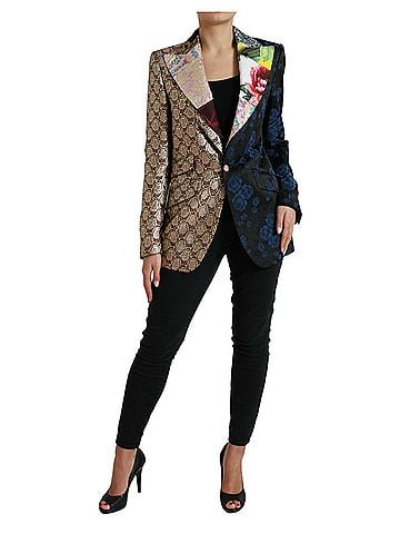 Dolce & Gabbana Basic Multicolor Floral Patchwork Jacquard Women's Jacket (view 2)