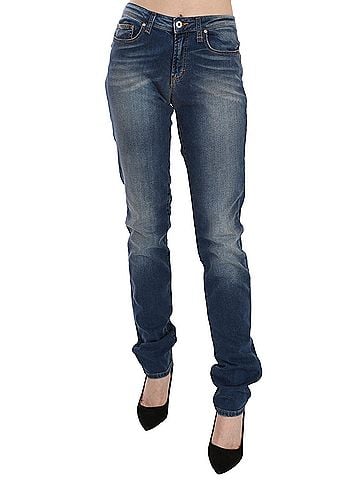 FIORUCCI Blue Washed Mid Waist Slim Fit Denim Women's Jeans (view 1)