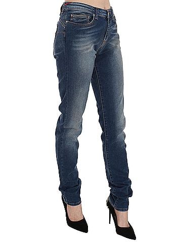 FIORUCCI Blue Washed Mid Waist Slim Fit Denim Women's Jeans (view 2)