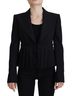Dolce & Gabbana Basic 100% Wool Solid Black Black Single Breasted Fit Blazer Wool Women's Jacket Size XS - photo 1