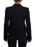 Dolce & Gabbana Basic 100% Wool Solid Black Black Single Breasted Fit Blazer Wool Women's Jacket Size XS - photo 3