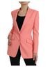 Dolce & Gabbana Basic 100% Synthetic Solid Pink Pink Polyester Single Breasted Blazer Women's Jacket Size XS - photo 2