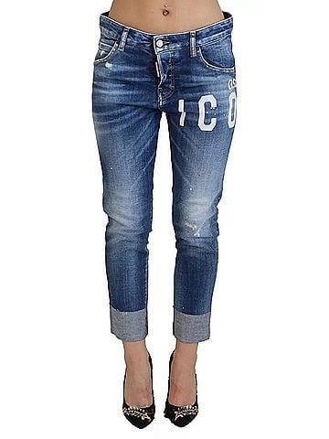 Dsquared2 Blue Icon Low Waist Cropped Cool Girl Denim Women's Jeans (view 1)