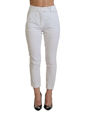 Dondup White High Waist Tapered Women Women's Pants (view 1)