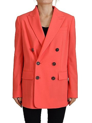 Dsquared2 Pink Double Breasted Coat Blazer Women's Jacket (view 1)
