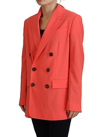 Dsquared2 Pink Double Breasted Coat Blazer Women's Jacket (view 2)