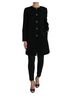 Dolce & Gabbana Basic 100% Wool Solid Black Black Floral Wool Button Embellished Women's Jacket Size XS - photo 1