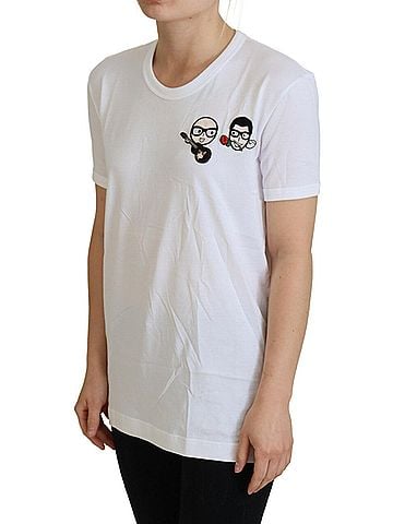 Dolce & Gabbana Basic White #dgfamily Crewneck Cotton Women's T-shirt (view 2)