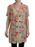 Dsquared2 100% Rayon Solid Multi Color Multicolor Printed Collared Button Front Long Blouse Women's Top Size XS - photo 1