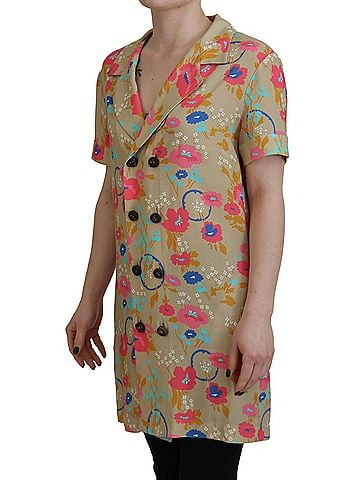 Dsquared2 Multicolor Printed Collared Button Front Long Blouse Women's Top (view 2)
