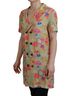 Dsquared2 100% Rayon Solid Multi Color Multicolor Printed Collared Button Front Long Blouse Women's Top Size XS - photo 2