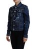 Dsquared2 100% Other Solid Blue Blue Icon Printed Distressed Denim Women's Jacket Size XS - photo 2