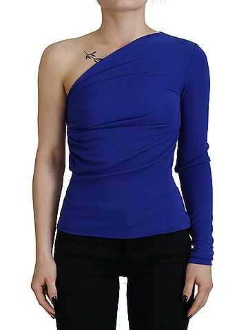 Dsquared2 Blue Viscose One Shoulder Slim Fit Blouse Women's Top (view 1)