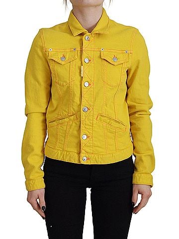 Dsquared2 Yellow Collared Long Sleeves Denim Women's Jacket (view 1)