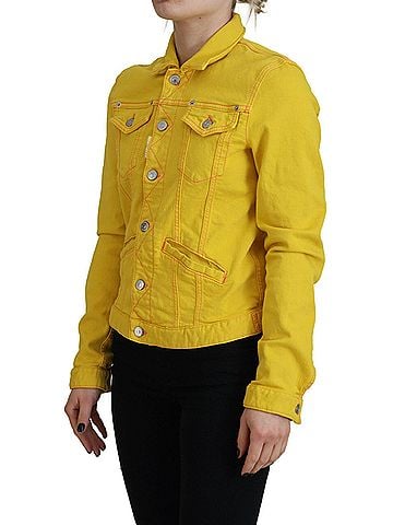 Dsquared2 Yellow Collared Long Sleeves Denim Women's Jacket (view 2)