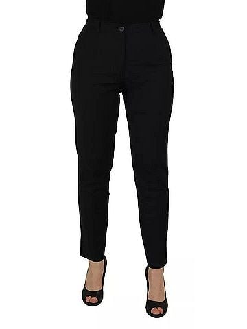 Dolce & Gabbana Basic Black High Waist Tapered Trouser Women's Pants (view 1)