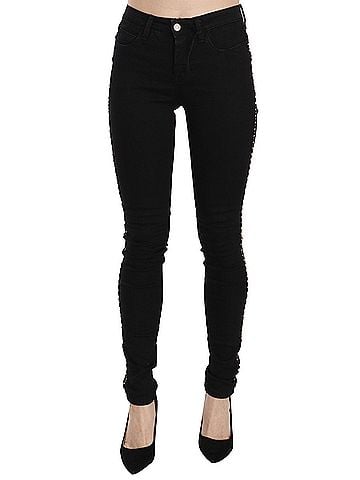 Costume National Black Embellished Mid Waist Skinny Denim Women's Jeans (view 1)
