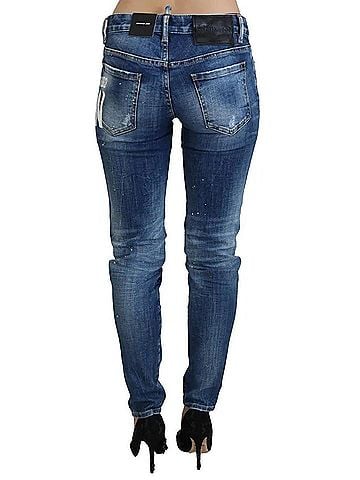 Dsquared2 Blue Icon Low Waist Skinny Jennifer Denim Women's Jeans (view 2)