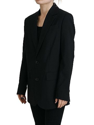 Dsquared2 Black Flower Single Breasted Coat Women's Blazer (view 2)