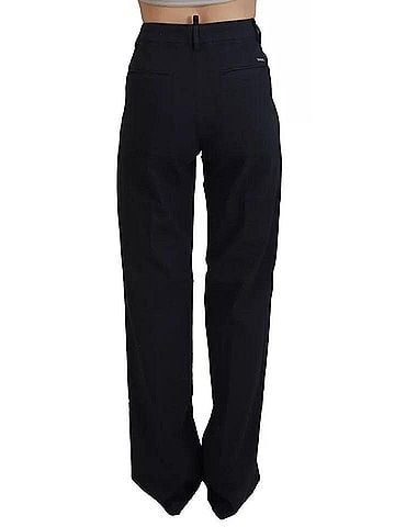 Dsquared2 Black Checkered High Waist Straight Women's Pants (view 2)