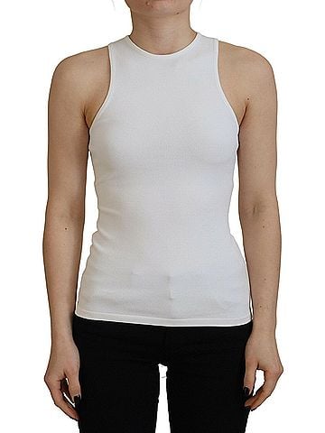 Dsquared2 White Viscose Sleeveless Round Neck Tank Women's T-shirt (view 1)
