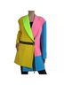 Dolce & Gabbana Basic 100% Synthetic Solid Multi Color Multicolor Patchwork Peak Lapel Coat Women's Jacket Size S - photo 1