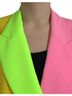 Dolce & Gabbana Basic 100% Synthetic Solid Multi Color Multicolor Patchwork Peak Lapel Coat Women's Jacket Size S - photo 6