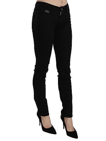 Costume National Black Sequined Mid Waist Slim Fit Denim Women's Jeans (view 2)