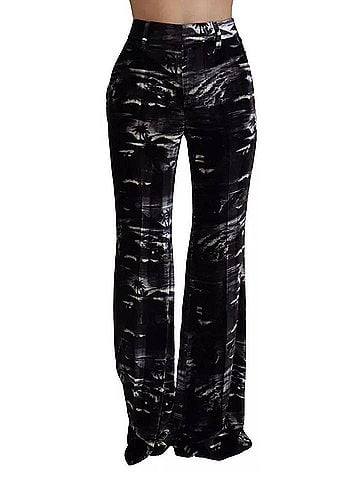 Dsquared2 Black Printed High Waist Super Flare Women's Pants (view 1)