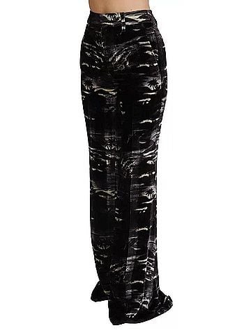 Dsquared2 Black Printed High Waist Super Flare Women's Pants (view 2)