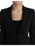 Dolce & Gabbana Basic 100% Wool Solid Black Black Wool Single Breasted Blazer Coat Women's Jacket Size S - photo 4
