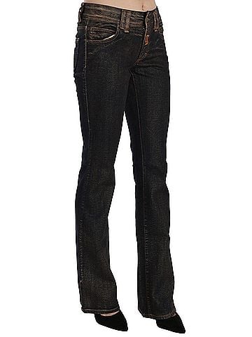 John Galliano Black Washed Mid Waist Flared Denim Pants Women's Cotton (view 2)