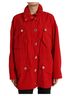 Dolce & Gabbana Basic 100% Synthetic Solid Red Red Polyester Hooded Button Rain Coat Women's Jacket Size S - photo 1