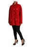 Dolce & Gabbana Basic 100% Synthetic Solid Red Red Polyester Hooded Button Rain Coat Women's Jacket Size S - photo 2