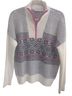Vineyard Vines Fair Isle White Pink Blue Pullover Sweater Size L - photo 1