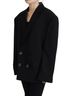 Dsquared2 100% Wool Solid Black Black Double Breasted Coat Blazer Women's Jacket Size XS - photo 2