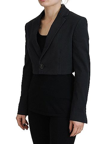 Dsquared2 Black Cotton Cropped Button Blazer Women's Jacket (view 2)