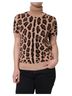 Dolce & Gabbana Basic 100% Wool Solid Tan Beige Leopard Print Wool Turtleneck Women's Top Size L - photo 1
