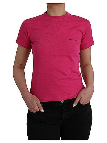 Balenciaga Pink Cotton Crew Neck Short Sleeves Tee Women's T-shirt (view 1)