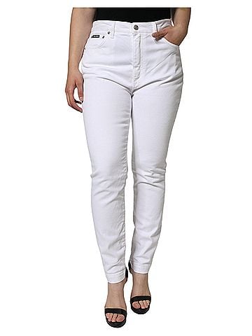Dolce & Gabbana Basic White Cotton Stretch AUDREY Skinny Women's Jeans (view 1)