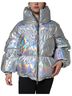 Dolce & Gabbana Basic 100% Nylon Solid Silver Silver Iridescent Puffer Full Zip Coat Women's Jacket Size S - photo 1