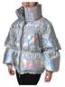 Dolce & Gabbana Basic 100% Nylon Solid Silver Silver Iridescent Puffer Full Zip Coat Women's Jacket Size S - photo 2