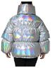 Dolce & Gabbana Basic 100% Nylon Solid Silver Silver Iridescent Puffer Full Zip Coat Women's Jacket Size S - photo 3