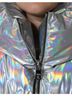 Dolce & Gabbana Basic 100% Nylon Solid Silver Silver Iridescent Puffer Full Zip Coat Women's Jacket Size S - photo 4